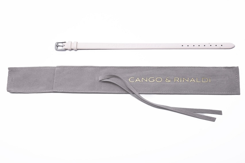PCH013 Cango&Rinaldi karkötő Fehér bőr ezüst csatvéggel