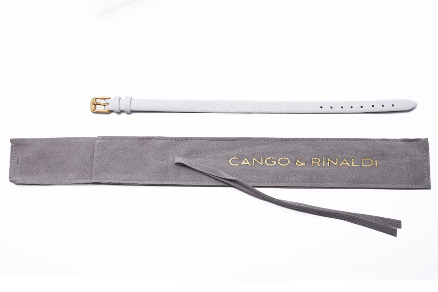 PCH014 Cango&Rinaldi karkötő Fehér bőr arany csatvéggel