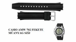 CASIO AMW 702 ÓRÁHOZ FEKETE MŰANYAG SZÍJ