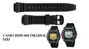 Casio HDD-600 HDD-600G fekete műanyag szíj