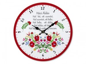 Házi áldás kalocsai minta falióra (04126)