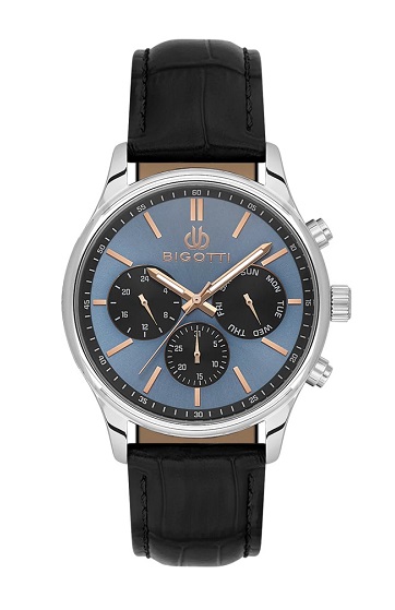 BIGOTTI MILANO Quotidiano Leather Steel Blue BG110733-4 férfi karóra