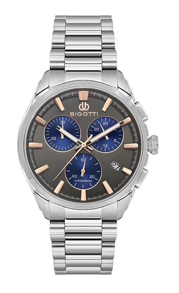 BIGOTTI MILANO RAFFINATO CHRONO ANTHRACIT BG110714-4 FÉRFI KARÓRA